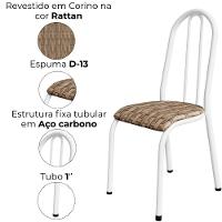 Cadeira Tubular America 056 Branco Assento Rattan Artef - 5
