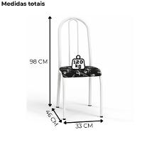 Cadeira Tubular America 056 Branco Assento Preto Flor Artef - 3