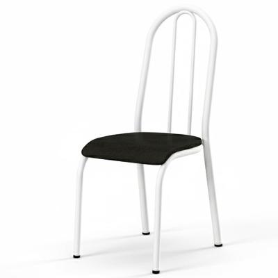 Cadeira Tubular America 056 Branco Assento Preto Artef