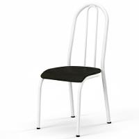 Cadeira Tubular America 056 Branco Assento Preto Artef - 1