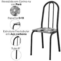 Cadeira Tubular America 050 Cromo Preto Assento Pará Artef Pará - 5