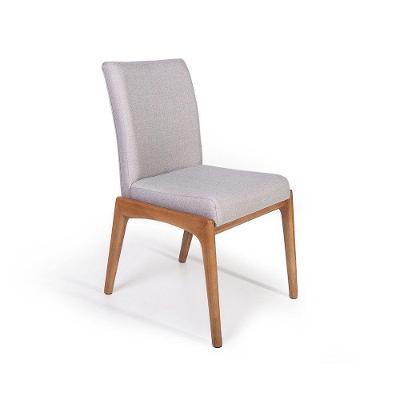 Cadeira De Jantar Estofada Sara Cinza Claro