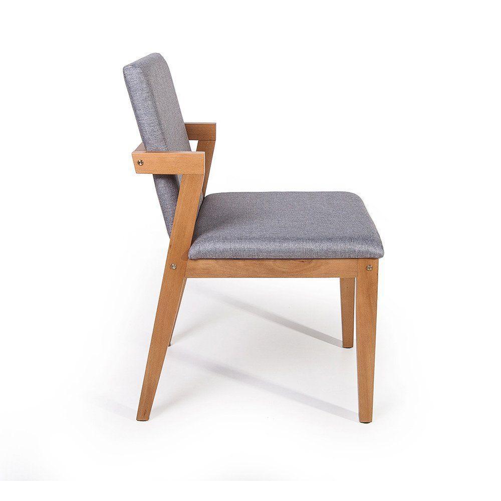 Cadeira De Jantar Estofada Luna Cinza Escuro - 2