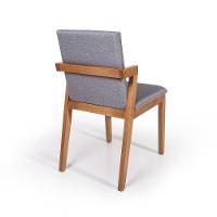 Cadeira De Jantar Estofada Luna Cinza Escuro