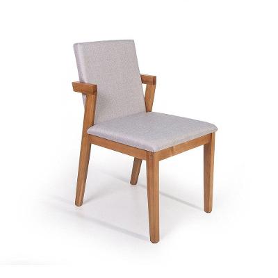 Cadeira De Jantar Estofada Luna Cinza Claro