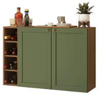 Buffet Aparador Com Adega 100cm 2 Portas Vik Madesa 16 Rustic-verde - 2