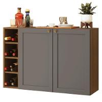 Buffet Aparador Com Adega 100cm 2 Portas Vik Madesa 16 Rustic-cinza - 9