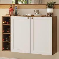 Buffet Aparador Com Adega 100cm 2 Portas Vik Madesa 16 Rustic-branco - 1