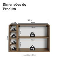 Buffet Aparador Com Adega 100cm 2 Portas Vik Madesa 16 Rustic-branco - 3