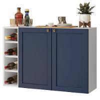 Buffet Aparador Com Adega 100cm 2 Portas Vik Madesa 16 Branco-azul - 2