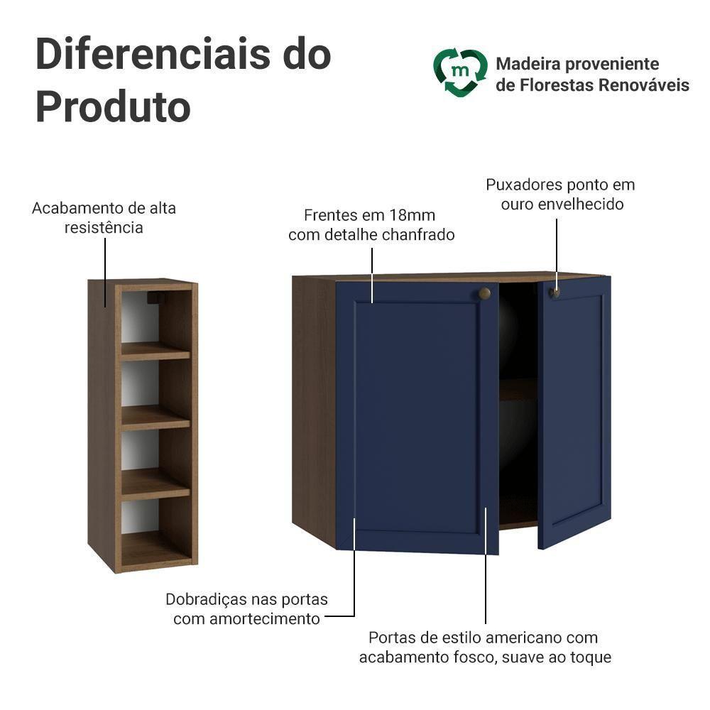 Buffet Aparador Com Adega 100cm 2 Portas Vik Madesa 16 Rustic-azul - 4