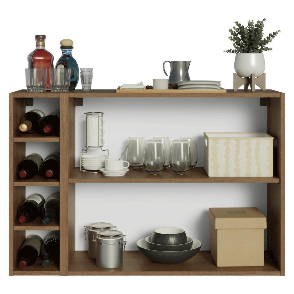 Buffet Aparador Com Adega 100cm 2 Portas Vik Madesa 16 Rustic-azul - 5