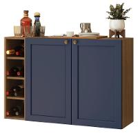 Buffet Aparador Com Adega 100cm 2 Portas Vik Madesa 16 Rustic-azul - 2