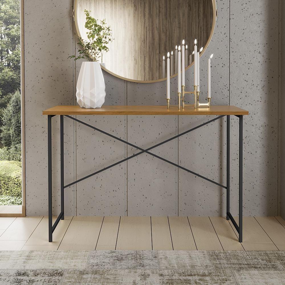 Aparador Steel 90 Cm Estilo Industrial Com Pés Em Aço Preto-naturale - 2