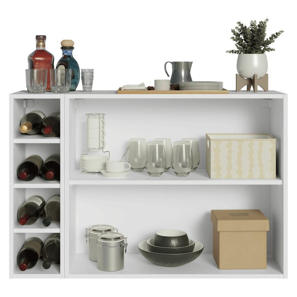 Buffet Aparador Com Adega 100cm 2 Portas Vik Madesa 16 Branco-verde - 5