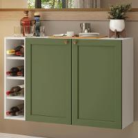 Buffet Aparador Com Adega 100cm 2 Portas Vik Madesa 16 Branco-verde - 1