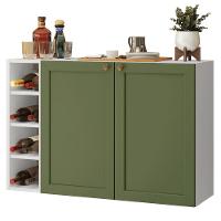 Buffet Aparador Com Adega 100cm 2 Portas Vik Madesa 16 Branco-verde - 2