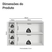 Buffet Aparador Com Adega 100cm 2 Portas Vik Madesa 16 Branco-verde - 3