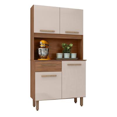 Armario De Cozinha Kit Uruguai 91 Cm 4 Portas E 1 Gaveta Freijo-baunilha