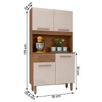 Armario De Cozinha Kit Uruguai 91 Cm 4 Portas E 1 Gaveta Freijo-baunilha - 4