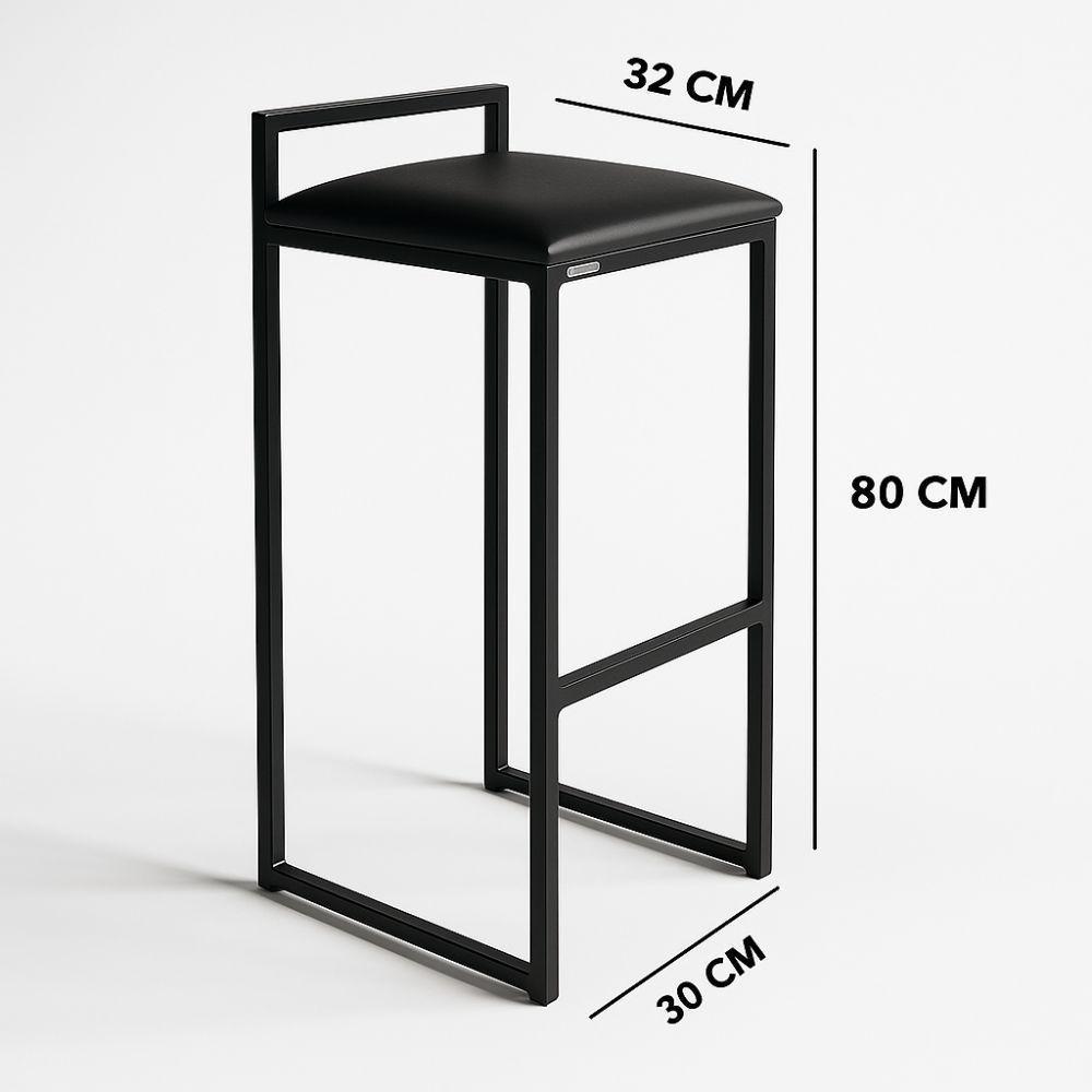 Banqueta Industrial Alta Sala Jantar Bar Bancada Cozinha Cor:preto - 3