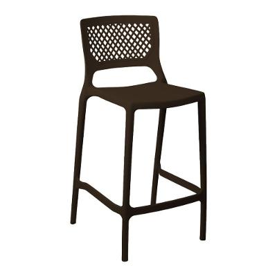 Banqueta Alta Para Cozinha Marrom Café Empilhável Vênus Em Polipropileno Acrilys
