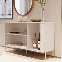 Aparador Buffet Tucupí Sala Com 3 Portas E Pés De Metal Off White-dourado - 3