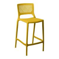 Banqueta Alta Para Cozinha Amarela Empilhável Vênus Em Polipropileno Acrilys - 1