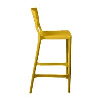 Banqueta Alta Para Cozinha Amarela Empilhável Vênus Em Polipropileno Acrilys - 2