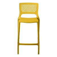 Banqueta Alta Para Cozinha Amarela Empilhável Vênus Em Polipropileno Acrilys - 3