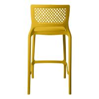 Banqueta Alta Para Cozinha Amarela Empilhável Vênus Em Polipropileno Acrilys