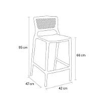 Banqueta Alta Para Cozinha Amarela Empilhável Vênus Em Polipropileno Acrilys - 5