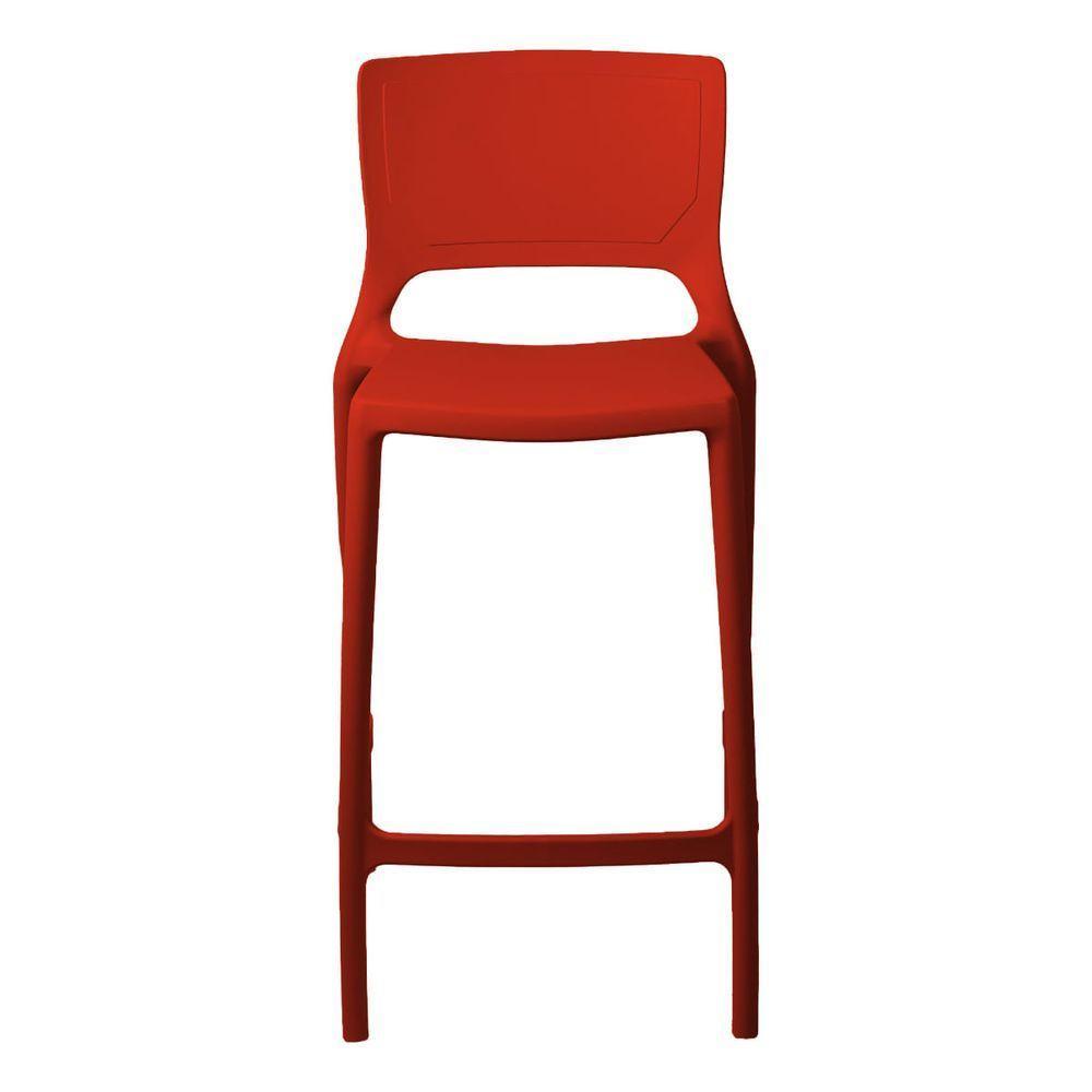 Banqueta Alta Cozinha Vermelho Empilhável Urano Em Polipropileno Acrilys - 3