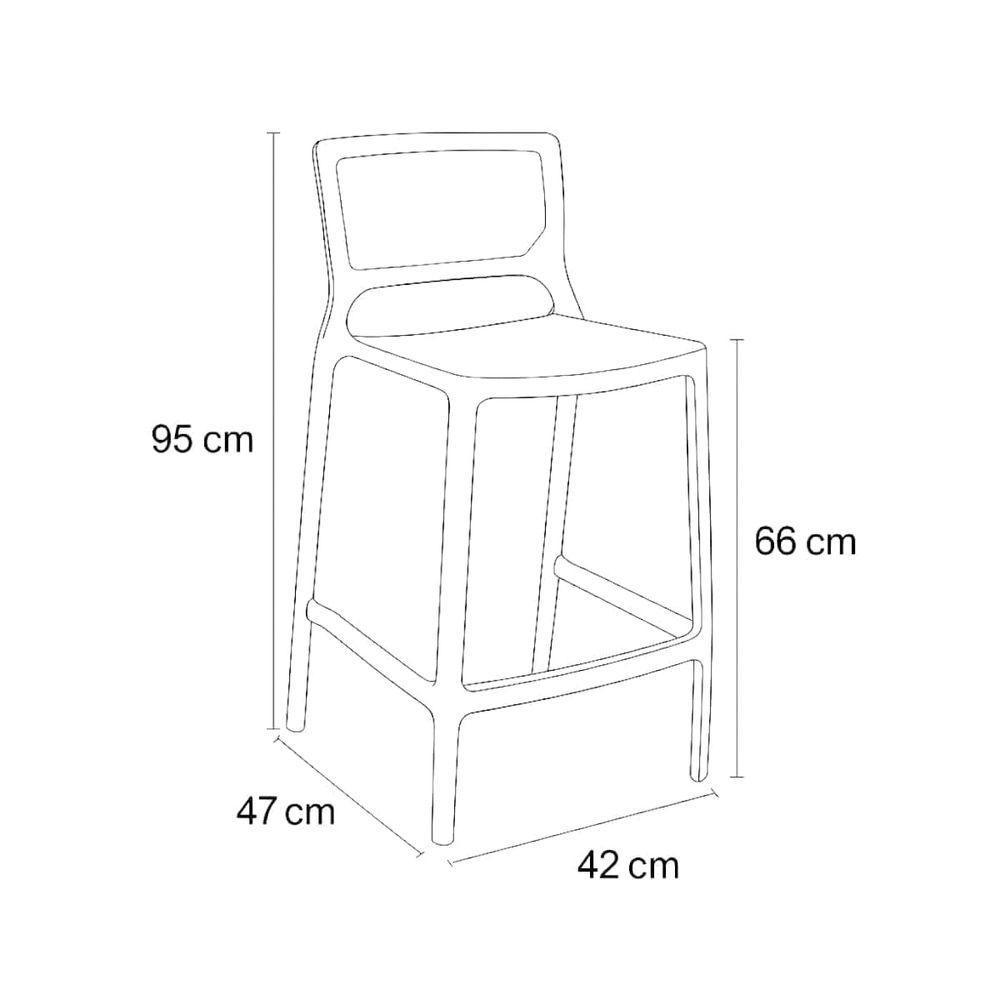 Banqueta Alta Cozinha Vermelho Empilhável Urano Em Polipropileno Acrilys - 5