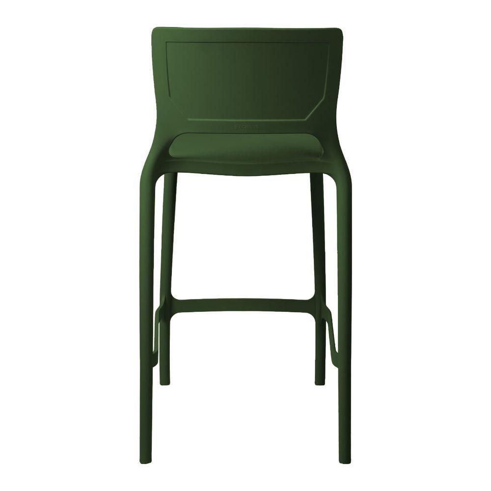 Banqueta Alta Cozinha Verde Musgo Empilhável Urano Em Polipropileno Acrilys - 4