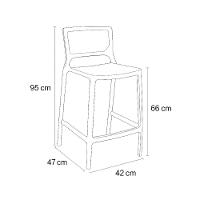 Banqueta Alta Cozinha Verde Musgo Empilhável Urano Em Polipropileno Acrilys - 5