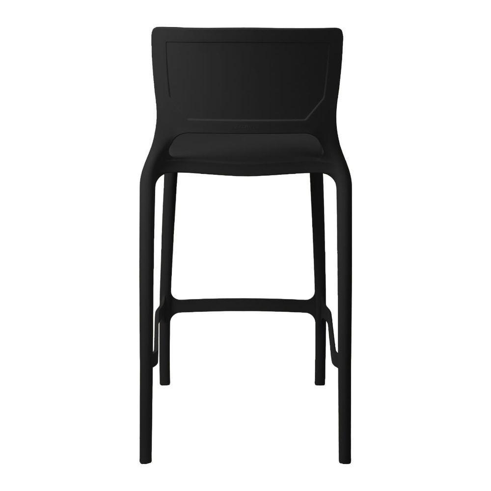 Banqueta Alta Cozinha Preta Empilhável Urano Em Polipropileno Acrilys - 4
