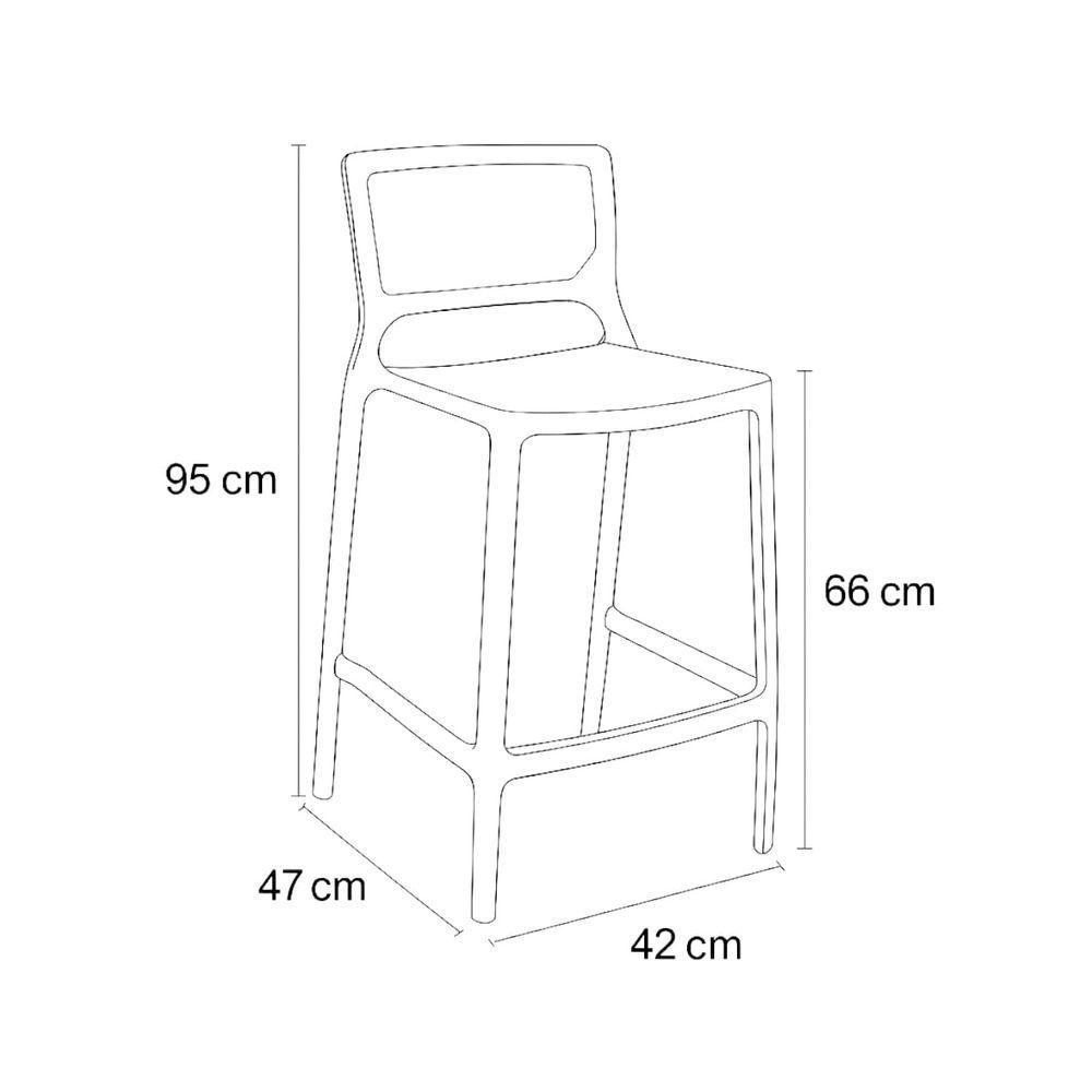 Banqueta Alta Cozinha Preta Empilhável Urano Em Polipropileno Acrilys - 5