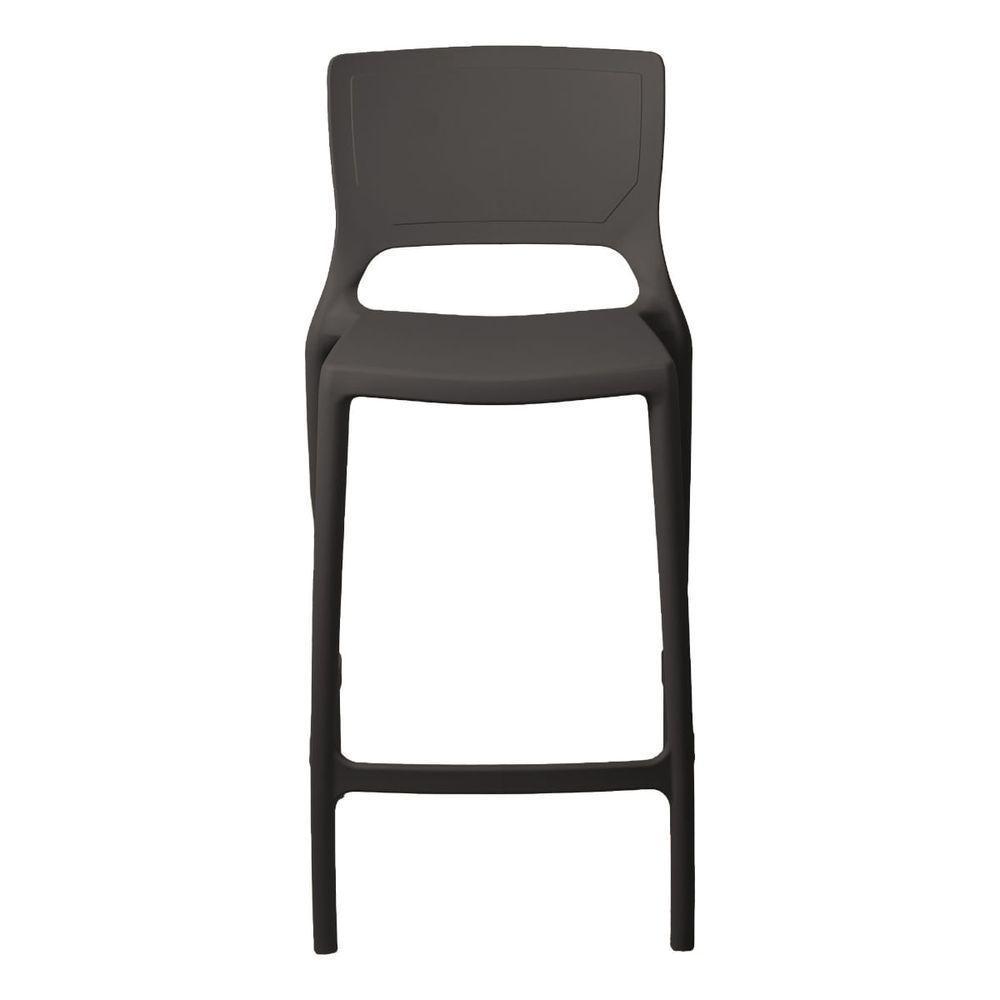 Banqueta Alta Cozinha Grafite Empilhável Urano Em Polipropileno Acrilys - 3