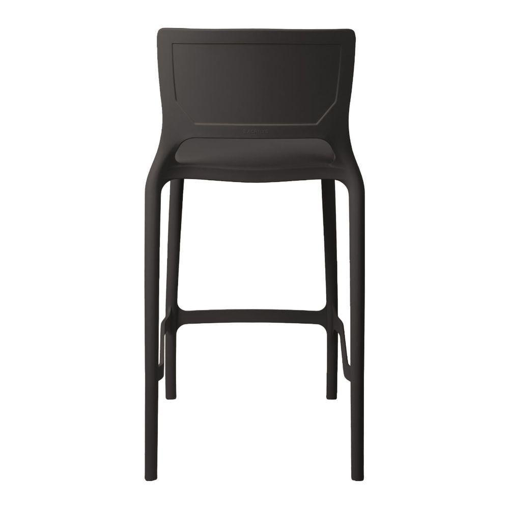 Banqueta Alta Cozinha Grafite Empilhável Urano Em Polipropileno Acrilys - 4