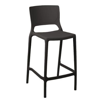 Banqueta Alta Cozinha Grafite Empilhável Urano Em Polipropileno Acrilys