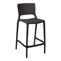 Banqueta Alta Cozinha Grafite Empilhável Urano Em Polipropileno Acrilys - 1