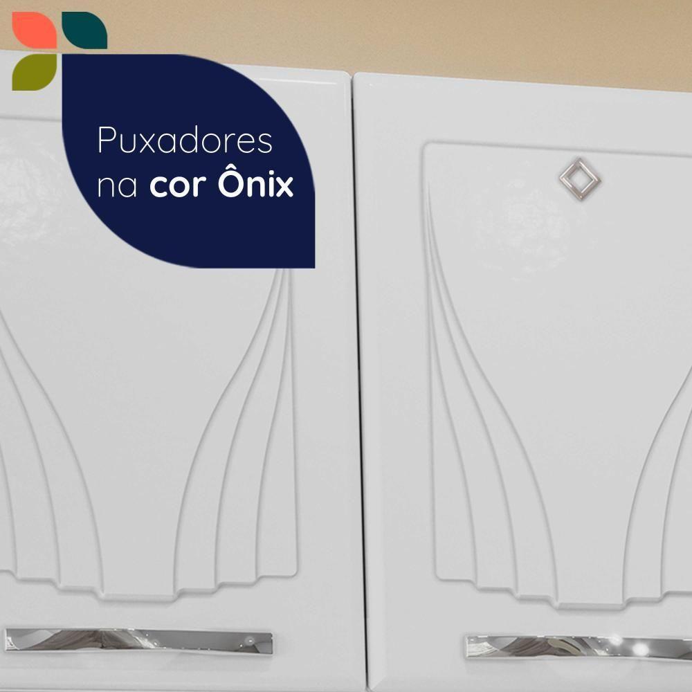 Armário De Cozinha Compacta De Aço Telasul Star C/ Vidro 3 Peças Branco - 7