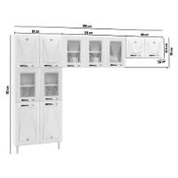 Armário De Cozinha Compacta De Aço Telasul Star C/ Vidro 3 Peças Branco - 3