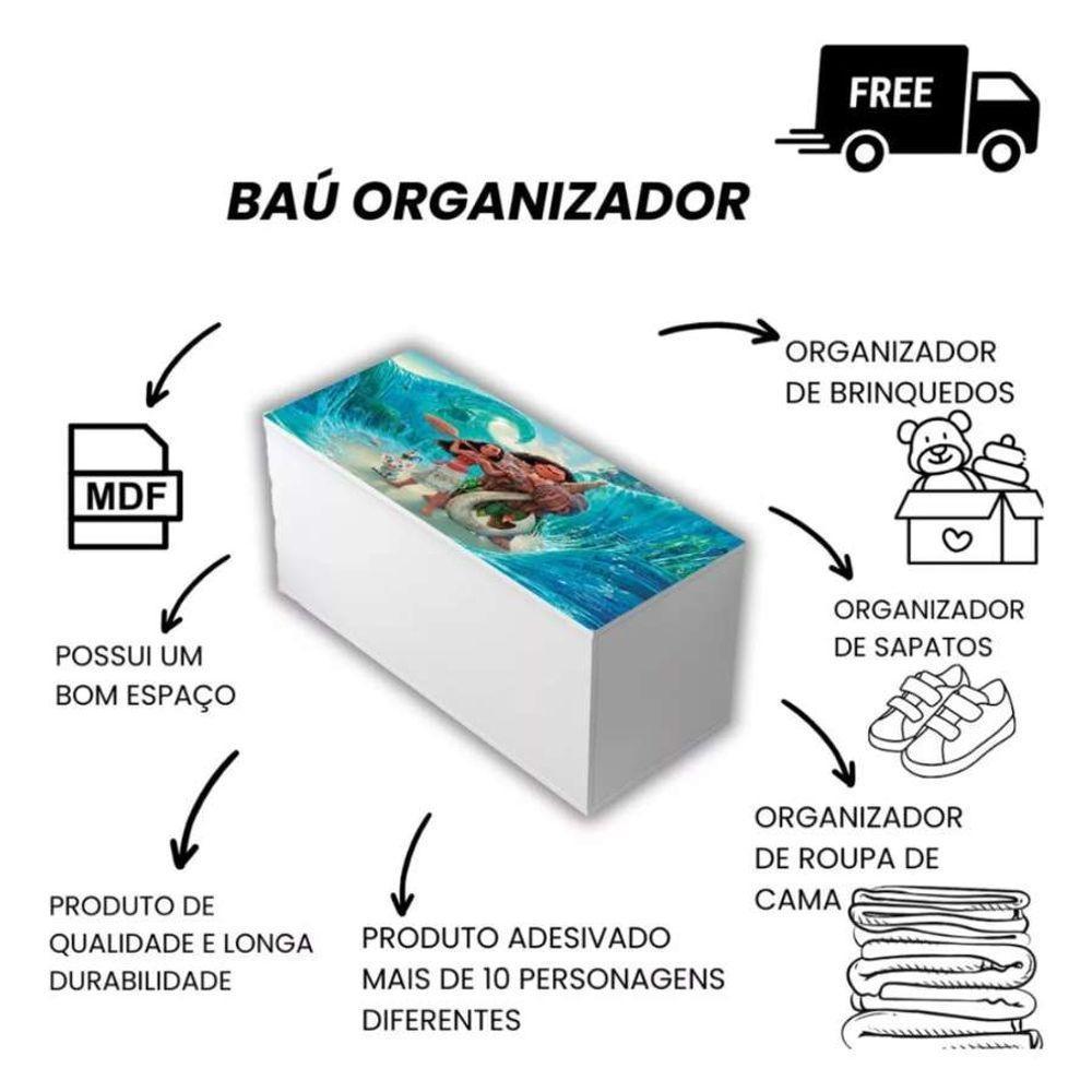 Baú Adesivado Infantil Personagens Moana - 4