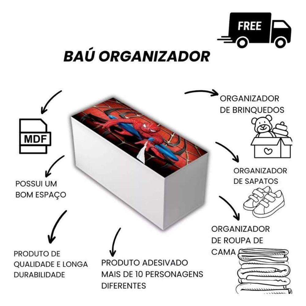 Baú Adesivado Infantil Personagens Spider - 5