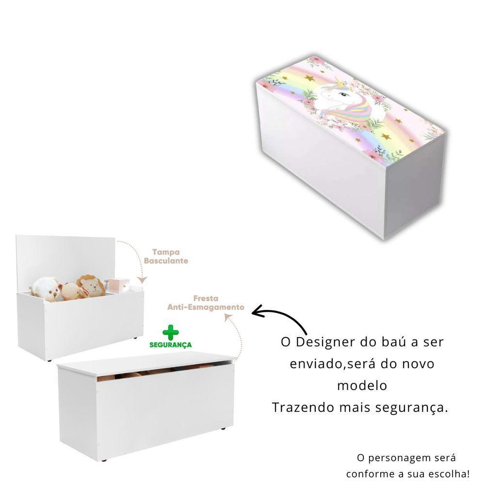 Baú Adesivado Infantil Personagens Unicórnio - 3