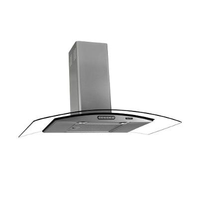 Coifa de Parede Terim Vidro Curvo Parede Inox 75cm 5 Bocas com Led 110V