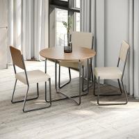 Conjunto 4 Cadeiras De Jantar Next Cinza Clr Crr-cr Caramelo Est.preta - 1