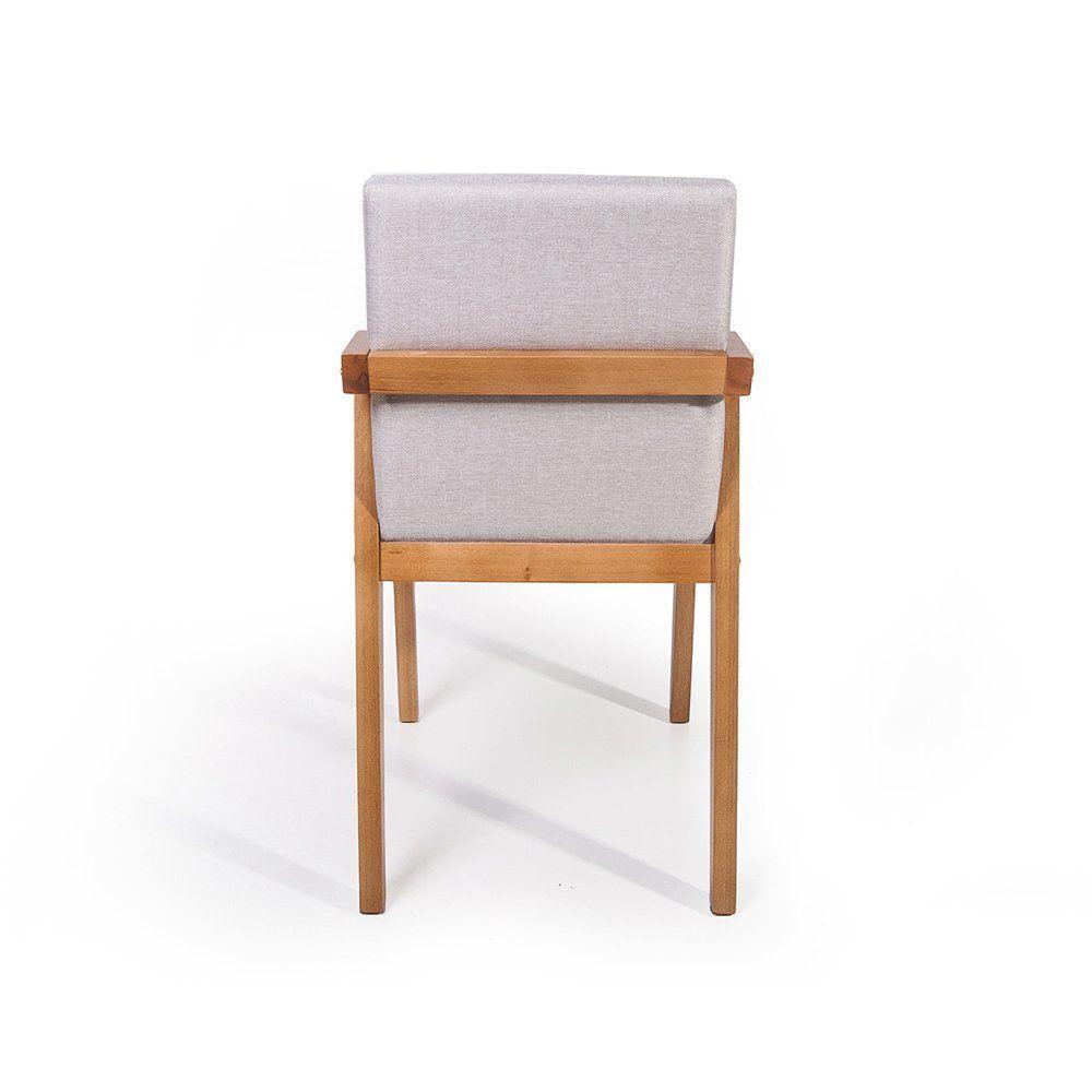 Conjunto 4 Cadeiras Estofadas Luna Cinza Claro - 5